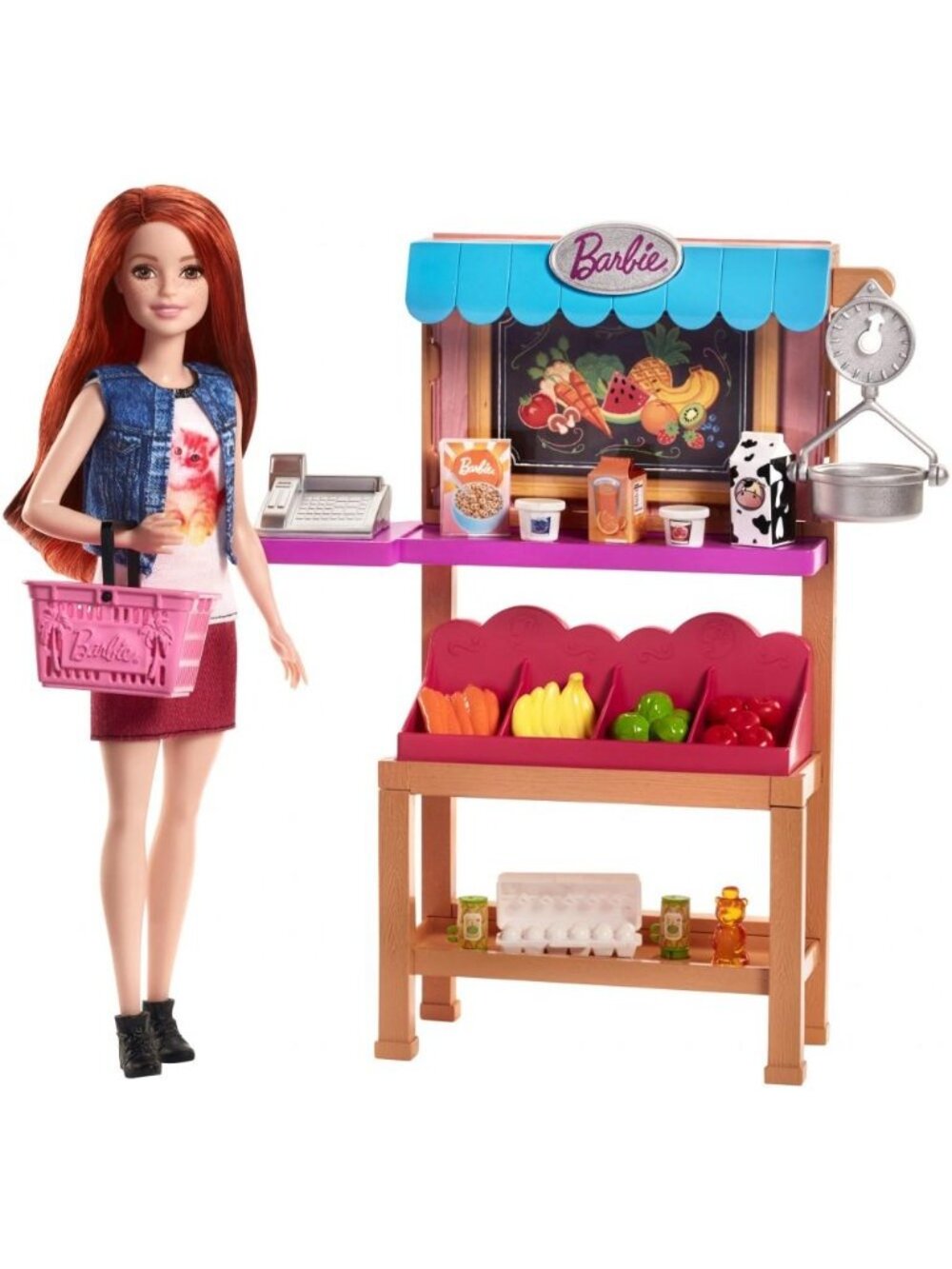 Barbie Grocery Stand Playset With Accessories - You Can Be Anything - Ages 3+